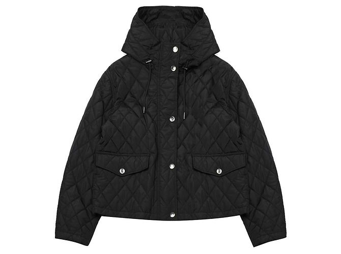 Burberry Jaqueta cropped de nylon acolchoado com capuz - vista 3