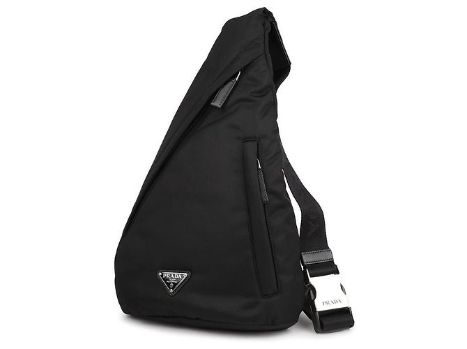 Prada Nylon Leather Backpack Black - view 4