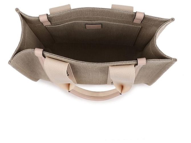 Chloé Borsa tote in lino Rosa - vista 7