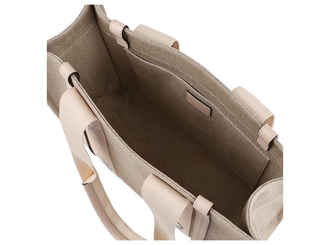 Chloé Borsa tote in lino Rosa - vista 8