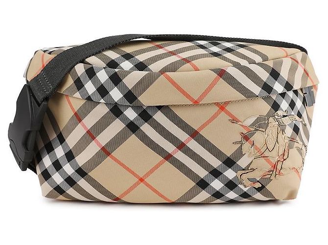 Burberry Borsa a Spalla Check Belt Marrone - vista 3