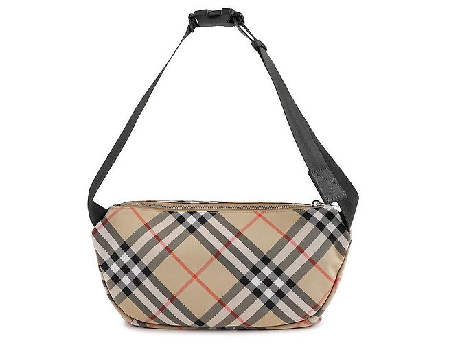 Burberry Borsa a Spalla Check Belt Marrone - vista 5
