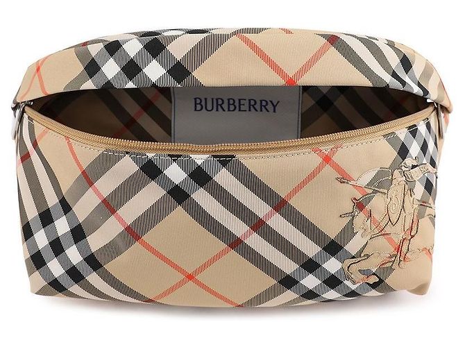 Burberry Borsa a Spalla Check Belt Marrone - vista 7