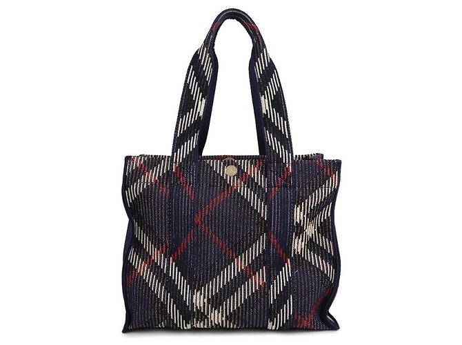 Burberry Knit Tote Bag mit kleinem Karomuster - Ansicht 3