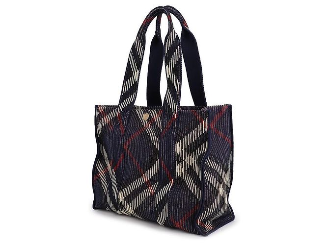 Burberry Knit Tote Bag mit kleinem Karomuster - Ansicht 4