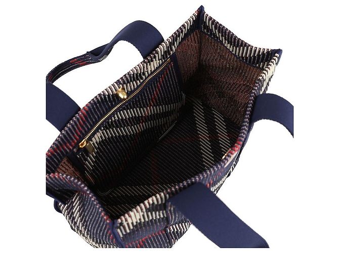 Burberry Knit Tote Bag mit kleinem Karomuster - Ansicht 7
