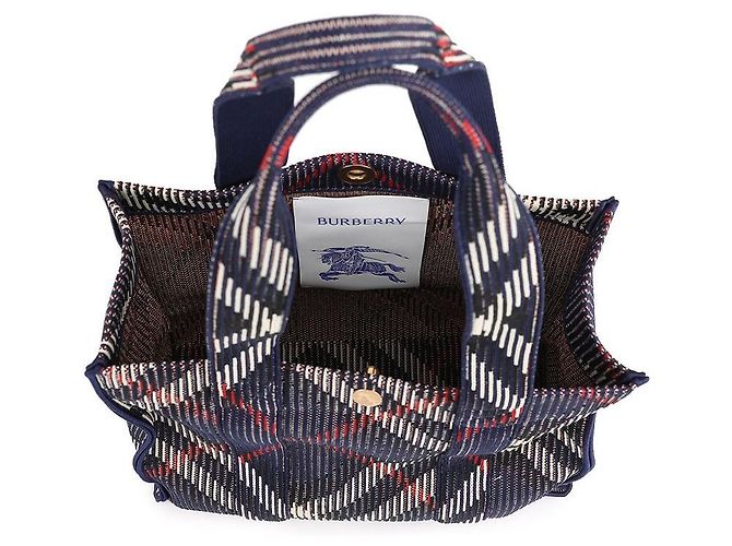 Burberry Knit Tote Bag mit kleinem Karomuster - Ansicht 8