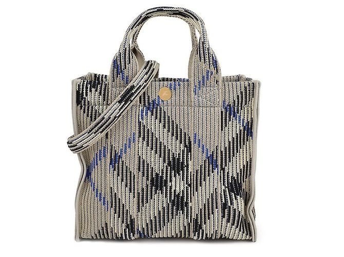 Burberry Mini Karomuster Strick-Tote - Ansicht 3