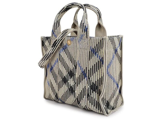 Burberry Mini Karomuster Strick-Tote - Ansicht 4