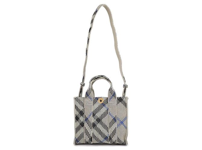 Burberry Mini Karomuster Strick-Tote - Ansicht 5