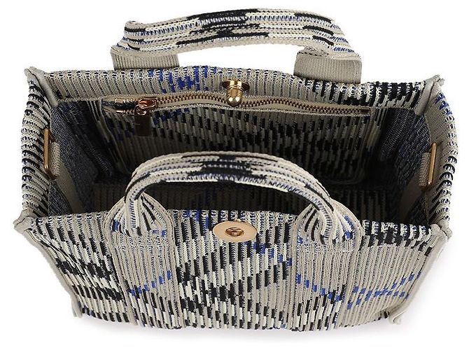 Burberry Mini Karomuster Strick-Tote - Ansicht 7