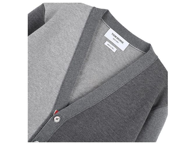 Thom Browne Gestickter Woll-V-Ausschnitt-Cardigan Braun - Ansicht 5