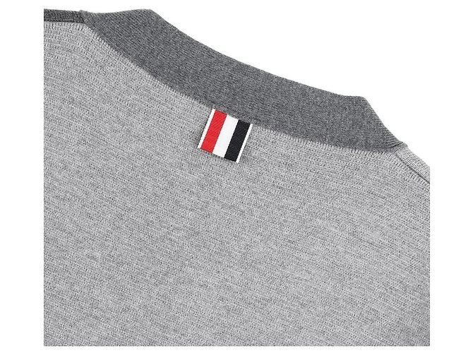 Thom Browne Gestickter Woll-V-Ausschnitt-Cardigan Braun - Ansicht 6
