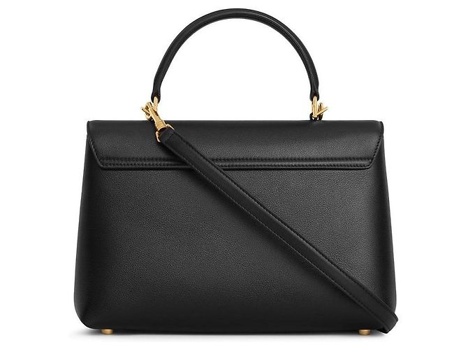 Céline Borsa Nino Media in Pelle di Vitello Morbida Nera Nero - vista 3