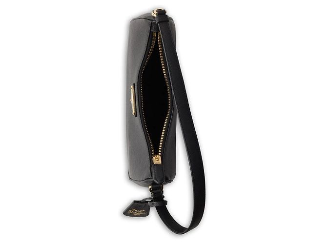 Prada Mini borsa in pelle Saffiano rieditata nera NZV Nero - vista 4