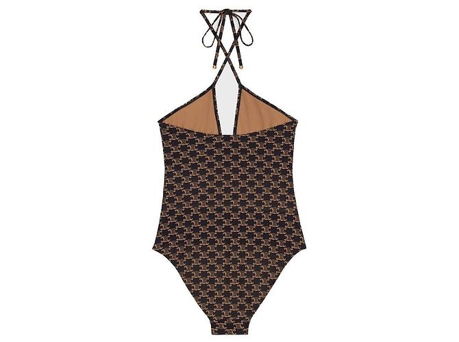 Céline Monogramm-Jersey-Badeanzug in Toffee-Braun - Ansicht 2