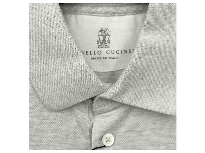 Brunello Cucinelli Kurzarm-T-Shirt mit Baumwollkragen Braun - Ansicht 10