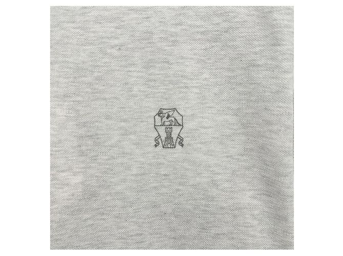 Brunello Cucinelli Kurzarm-T-Shirt mit Baumwollkragen Braun - Ansicht 4