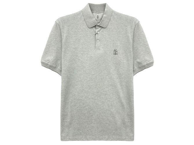 Brunello Cucinelli Kurzarm-T-Shirt mit Baumwollkragen Braun - Ansicht 6