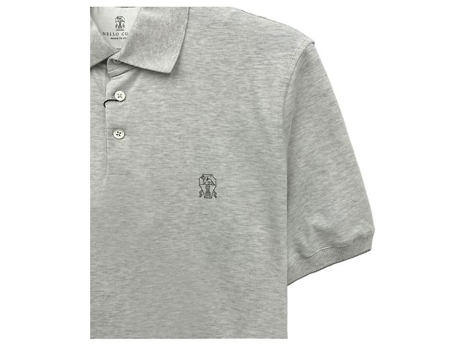 Brunello Cucinelli Kurzarm-T-Shirt mit Baumwollkragen Braun - Ansicht 8