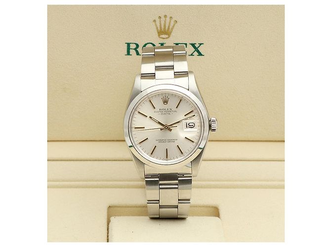 Rolex Orologio da uomo Oyster Perpetual Date con quadrante originale Argento - vista 2