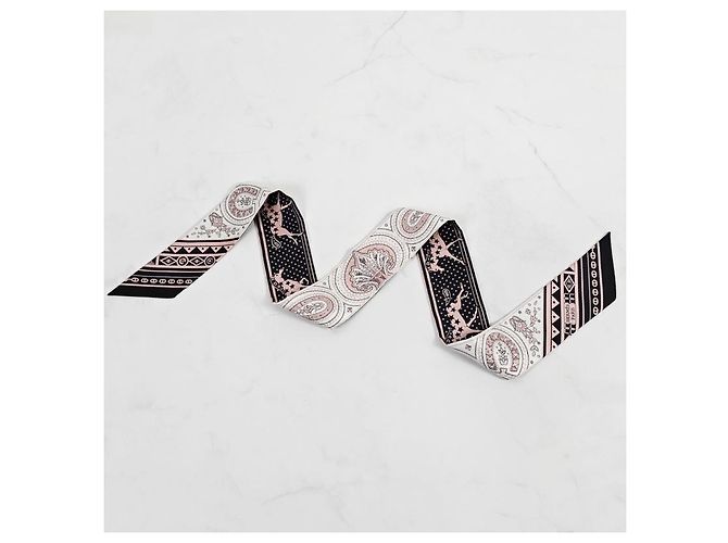 Hermès Foulard Twilly in Seta Cheval de Coeur per Donne Rosa - vista 10