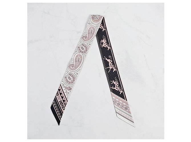 Hermès Foulard Twilly in Seta Cheval de Coeur per Donne Rosa - vista 5