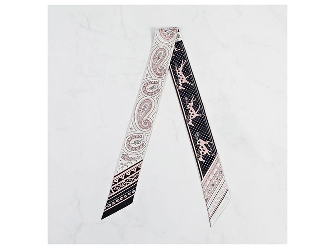 Hermès Foulard Twilly in Seta Cheval de Coeur per Donne Rosa - vista 6