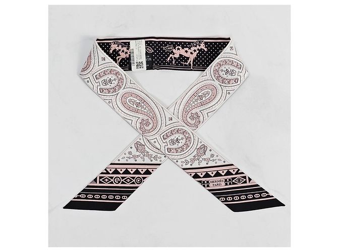 Hermès Foulard Twilly in Seta Cheval de Coeur per Donne Rosa - vista 7