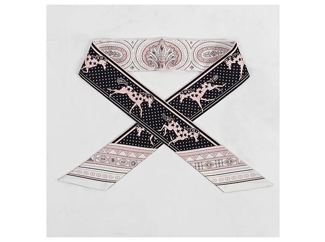 Hermès Foulard Twilly in Seta Cheval de Coeur per Donne Rosa - vista 8