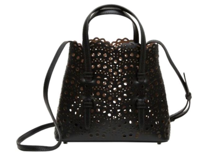 Alaïa Borsa Mina Bianco Wave Piccola Nero - vista 2