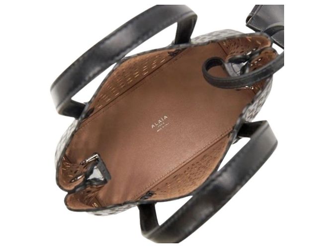 Alaïa Borsa Mina Bianco Wave Piccola Nero - vista 4