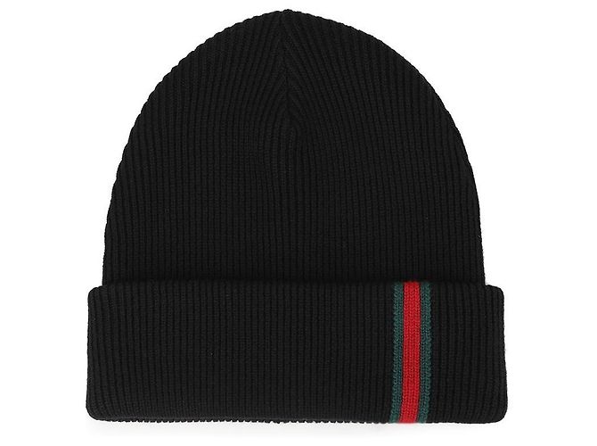Gucci Wool Hat with Web Detail Black - view 3