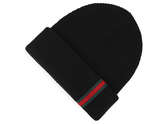 Gucci Wool Hat with Web Detail Black - view 4