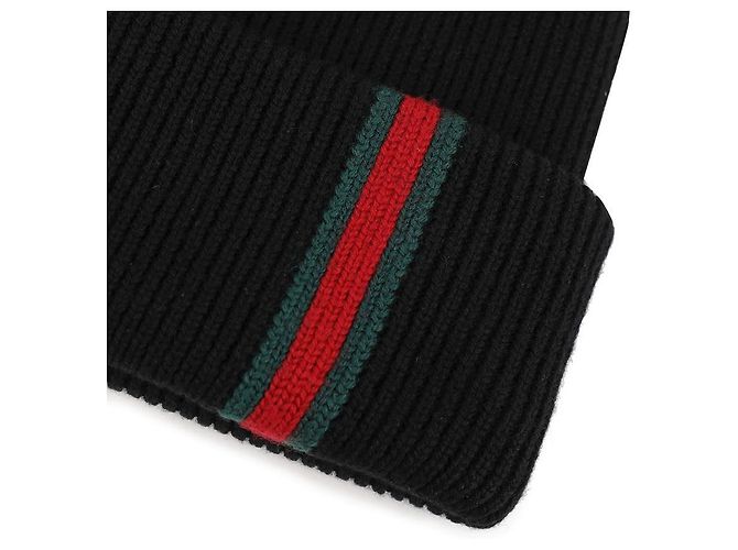 Gucci Wool Hat with Web Detail Black - view 6