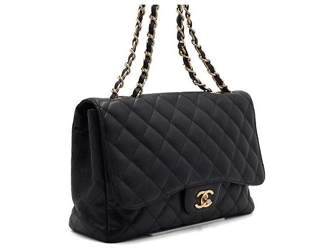 Chanel Bolsa de ombro com corrente dourada e aba única Preto - vista 4