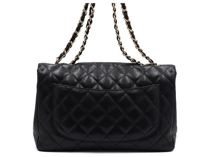 Chanel Bolsa de ombro com corrente dourada e aba única Preto - vista 5