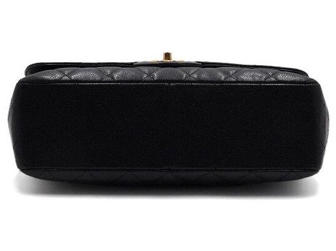 Chanel Bolsa de ombro com corrente dourada e aba única Preto - vista 8