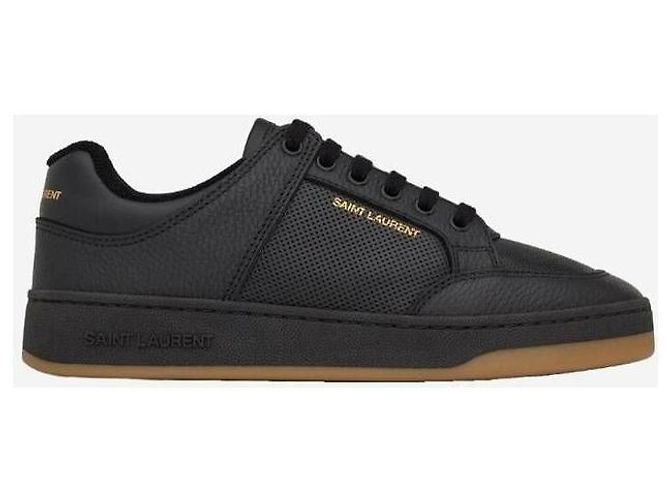 Saint Laurent Niedrig geschnittene Sneakers aus genarbtem Leder - Ansicht 4