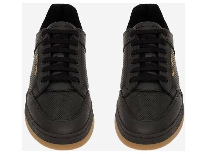 Saint Laurent Niedrig geschnittene Sneakers aus genarbtem Leder - Ansicht 5