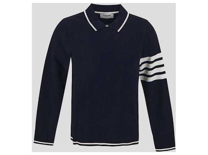 Thom Browne Pullover aus Viskose mit Streifen Blau - Ansicht 4