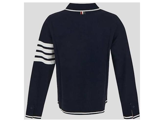 Thom Browne Pullover aus Viskose mit Streifen Blau - Ansicht 5