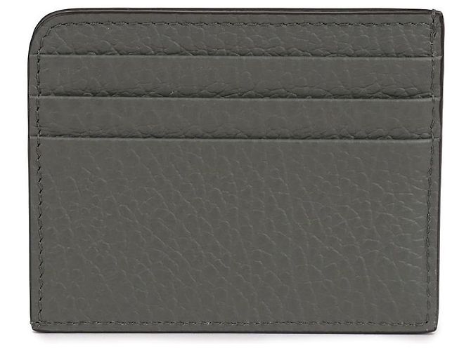 Maison Martin Margiela Tarjetero de cuero graneado con logo bordado Castaño - vista 5