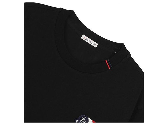 Moncler Baumwoll-T-Shirt mit gesticktem Logo Schwarz - Ansicht 5