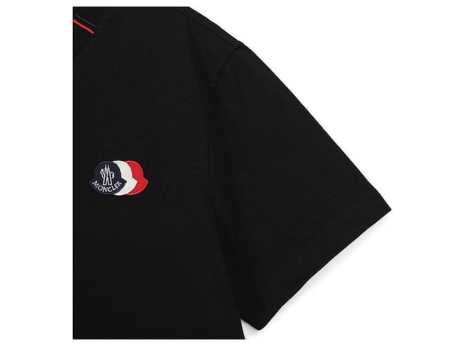 Moncler Baumwoll-T-Shirt mit gesticktem Logo Schwarz - Ansicht 6
