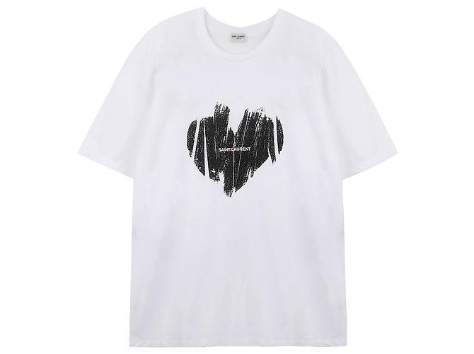 Saint Laurent Heart T-Shirt Weiß - Ansicht 4