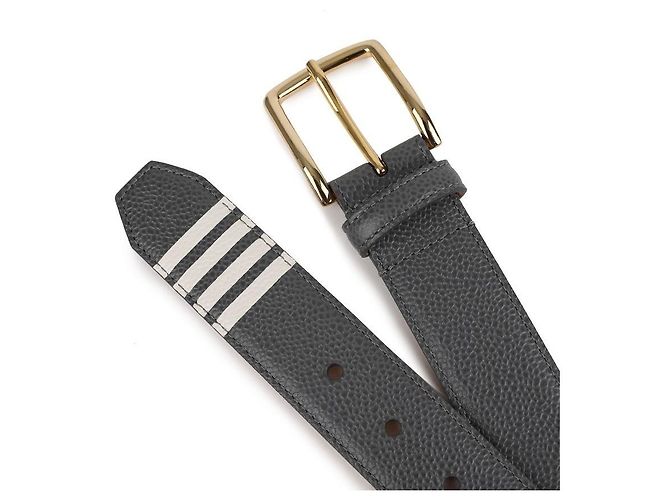 Thom Browne Cinturón con hebilla de rayas diagonales Castaño - vista 6