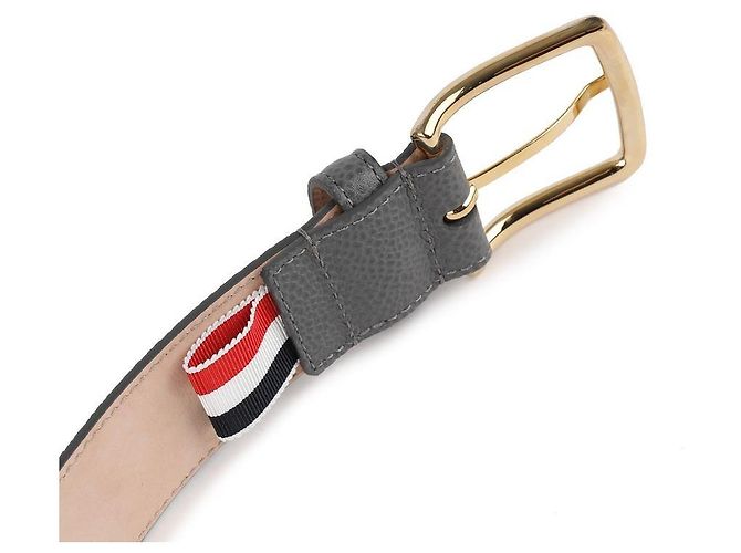 Thom Browne Cinturón con hebilla de rayas diagonales Castaño - vista 7
