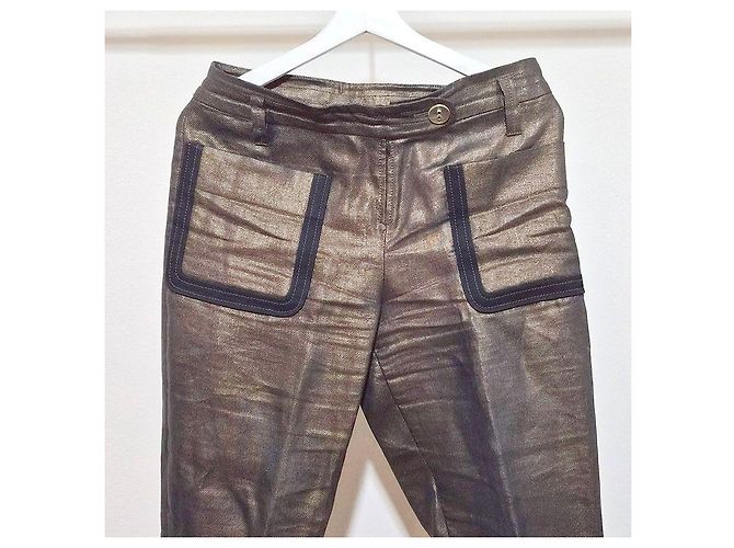 Kenzo Pantalones con efecto metalizado Dorado - vista 4