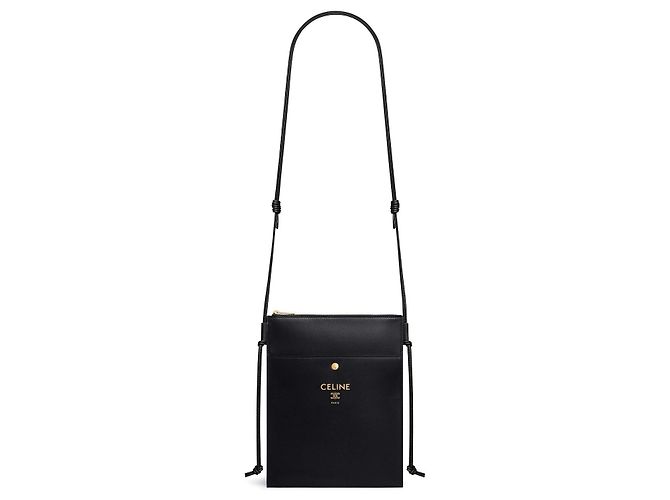 Céline Pochette Sharp in Pelle di Agnello Liscia Nera Nero - vista 5